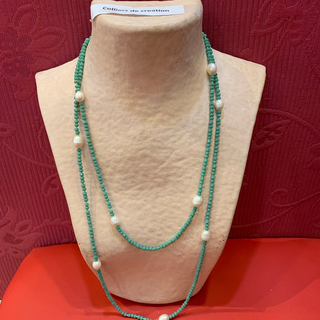 Collier sautoir perles de Larimar et argent massif - The Blue Frog Company Collier sautoir perles de Larimar et argent massif - The Blue Frog Company