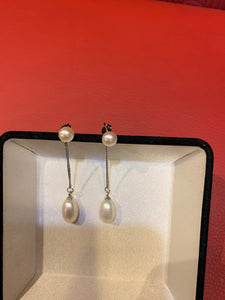 Boucle d’oreilles en perles de culture d’eau douce(Bo075)