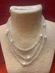 Sautoir en perles et pierres naturelles(Sau017)
