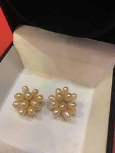 Boucle d’oreilles clips en perles de culture d’eau douce(Bo044)