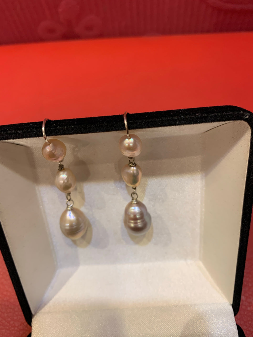 Boucle d’oreille en perles baroque(Bo076)