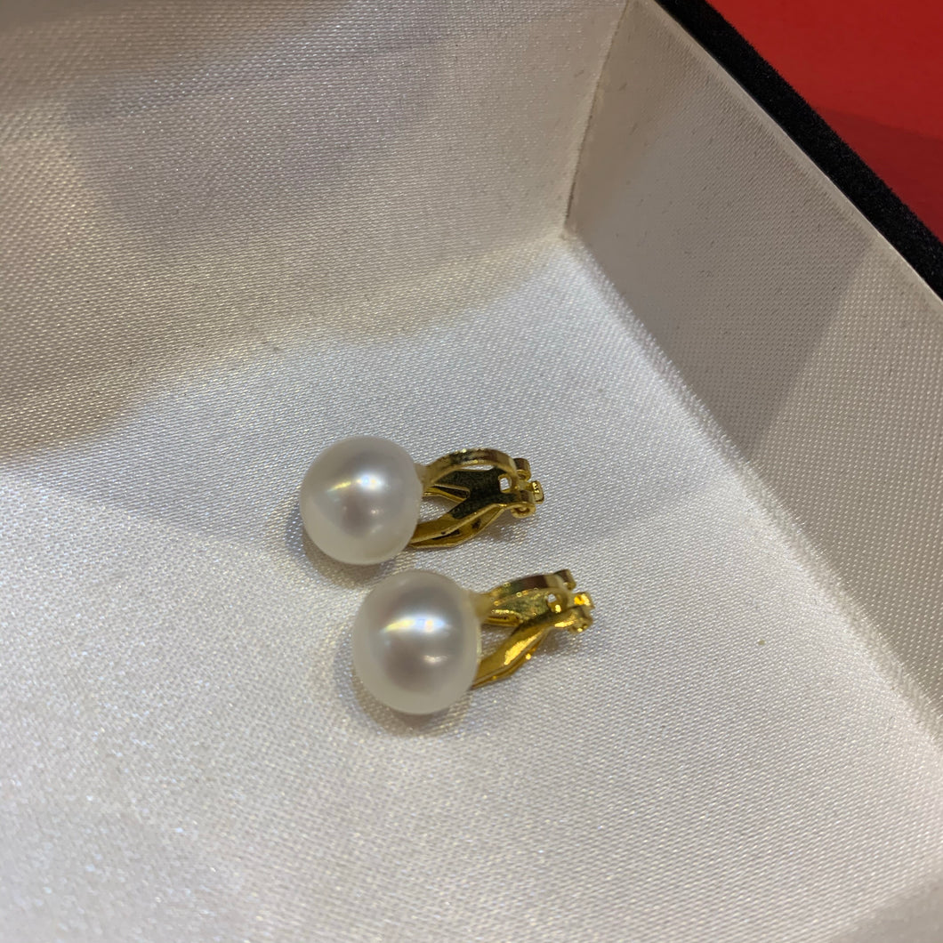 Boucle d’oreilles clips en perles de culture d’eau douce(Bo025)